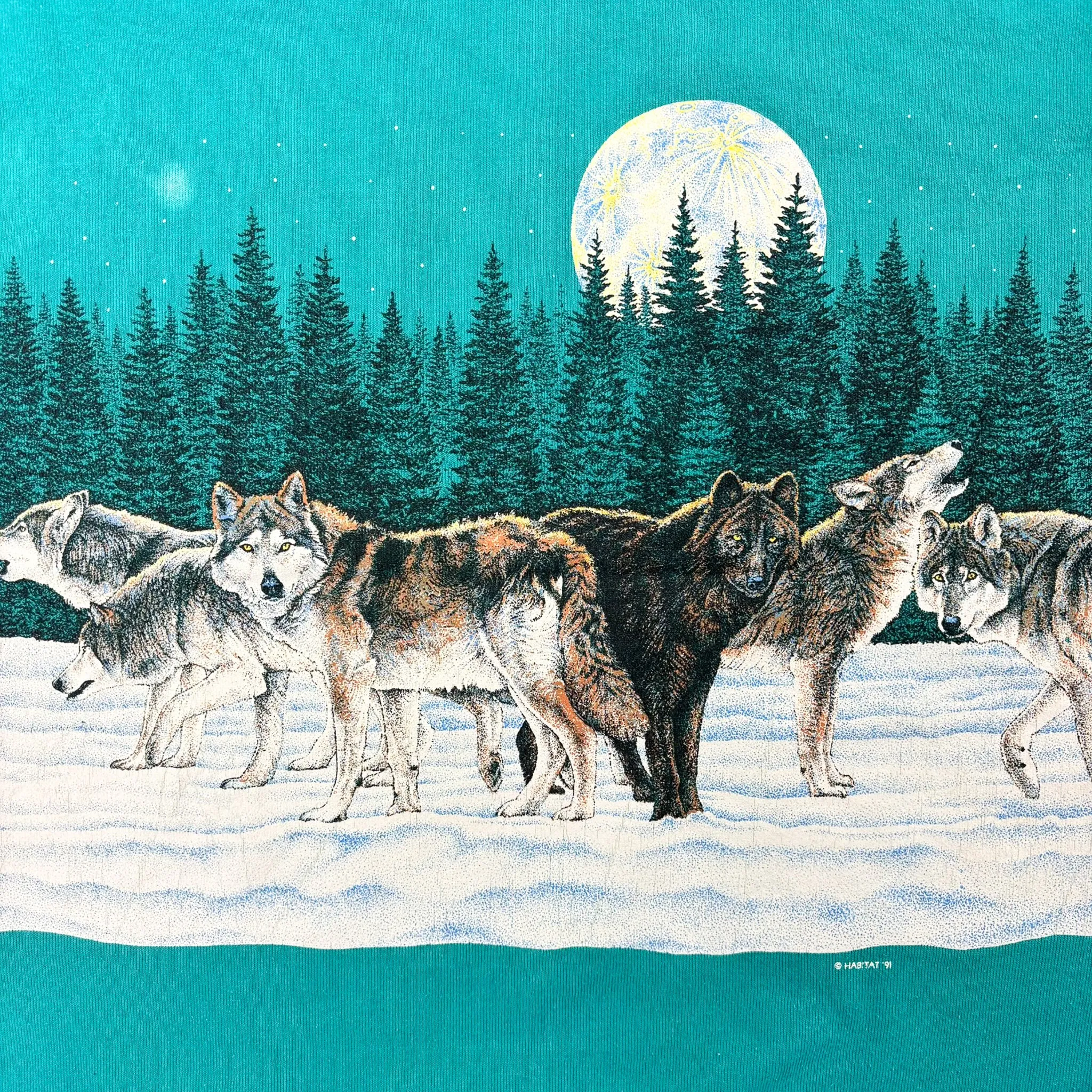 F- Vintage '91 Signal Sports Moon & Wolves In Snow Crewneck sold by HG Vintage product image thumbnail 5