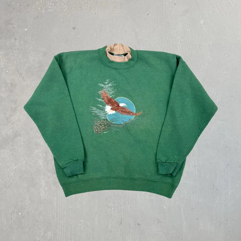 F- Vintage Lee Embroidered Eagle & Tree Branch Crewneck sold by HG Vintage