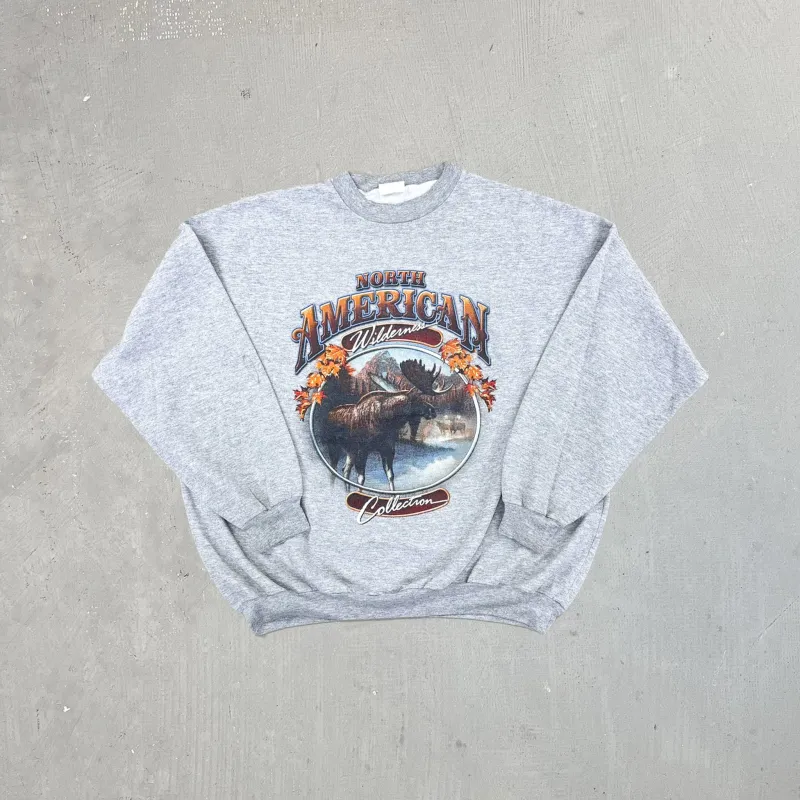 F- Vintage North American Wilderness Collection Moose Crewneck sold by HG Vintage