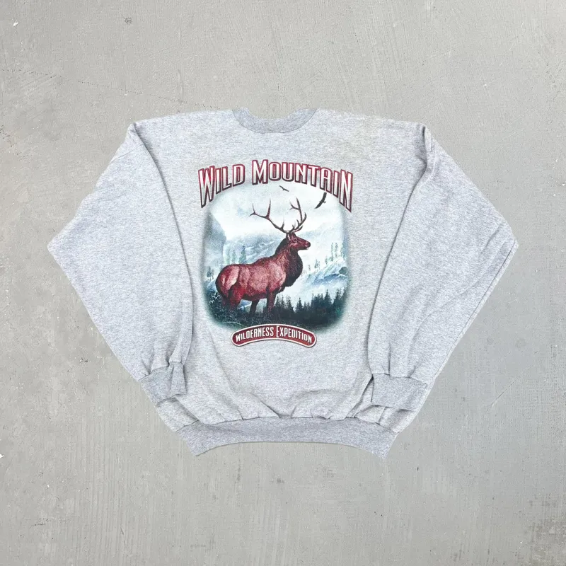 F- Vintage Wild Mountain Wilderness Expedition Deer Crewneck sold by HG Vintage