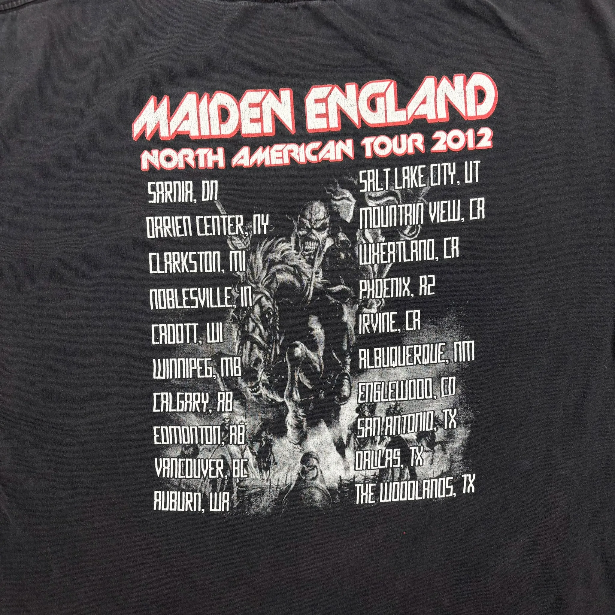 F- '12 Iron Maiden North American Maiden England Tour Graphic Tee sold by HG Vintage product image thumbnail 4