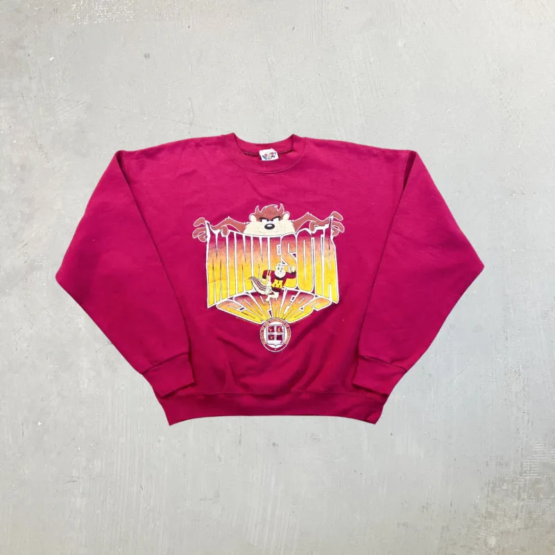 F- Vintage '96 Looney Tunes & University Of Minnesota Gophers Crewneck sold by HG Vintage