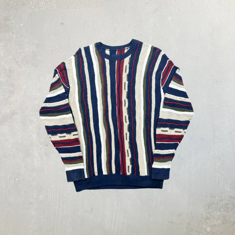 F- Hollister California Vertical Stripes Knit Sweater made by HG Vintage