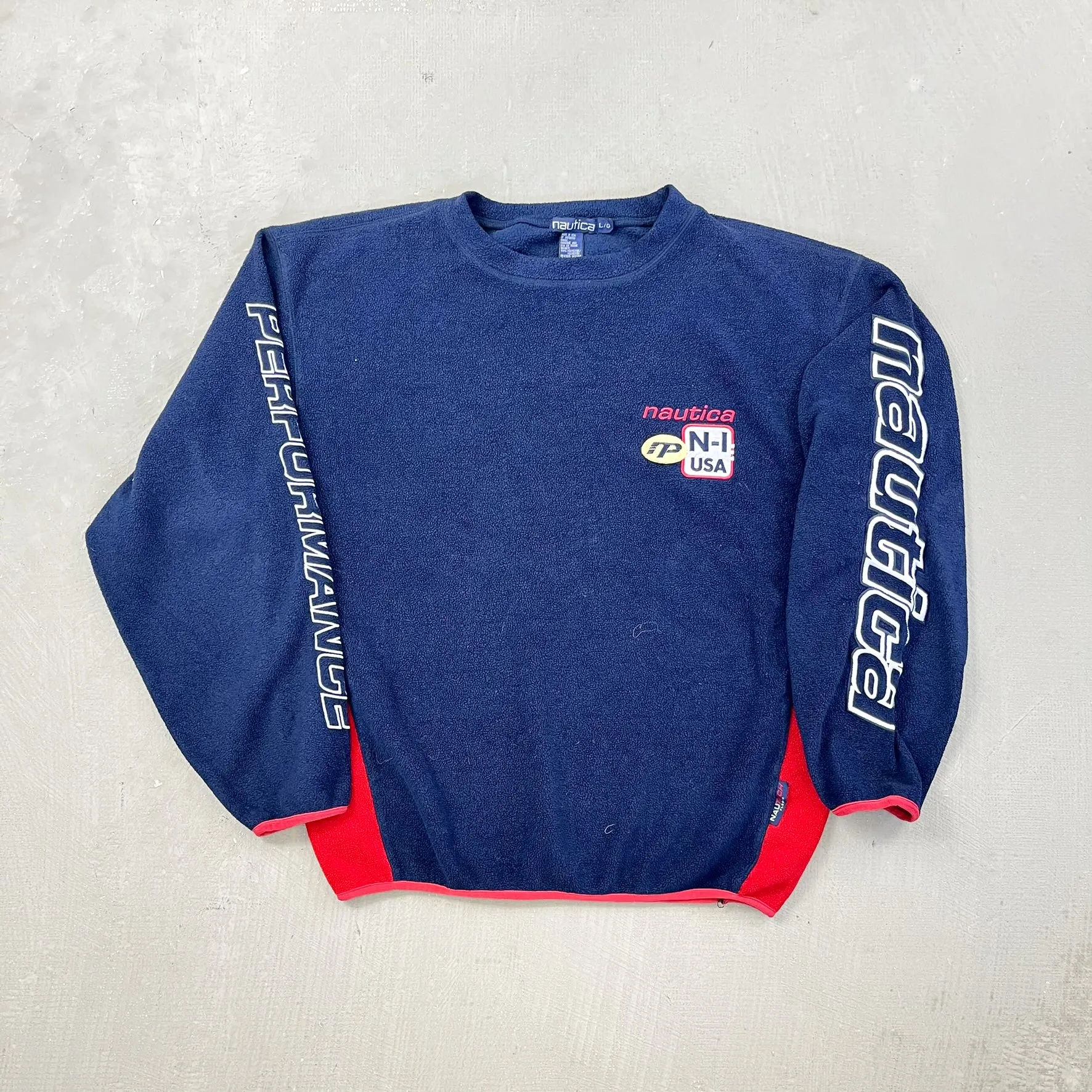 F- Nautica Embroidered Text & Logo Polar Fleece Crewneck sold by HG Vintage