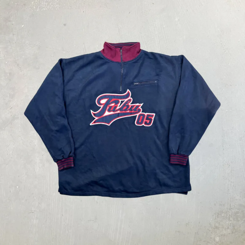 F- Vintage Fubu Embroidered Quarter Zip Polar Fleece sold by HG Vintage