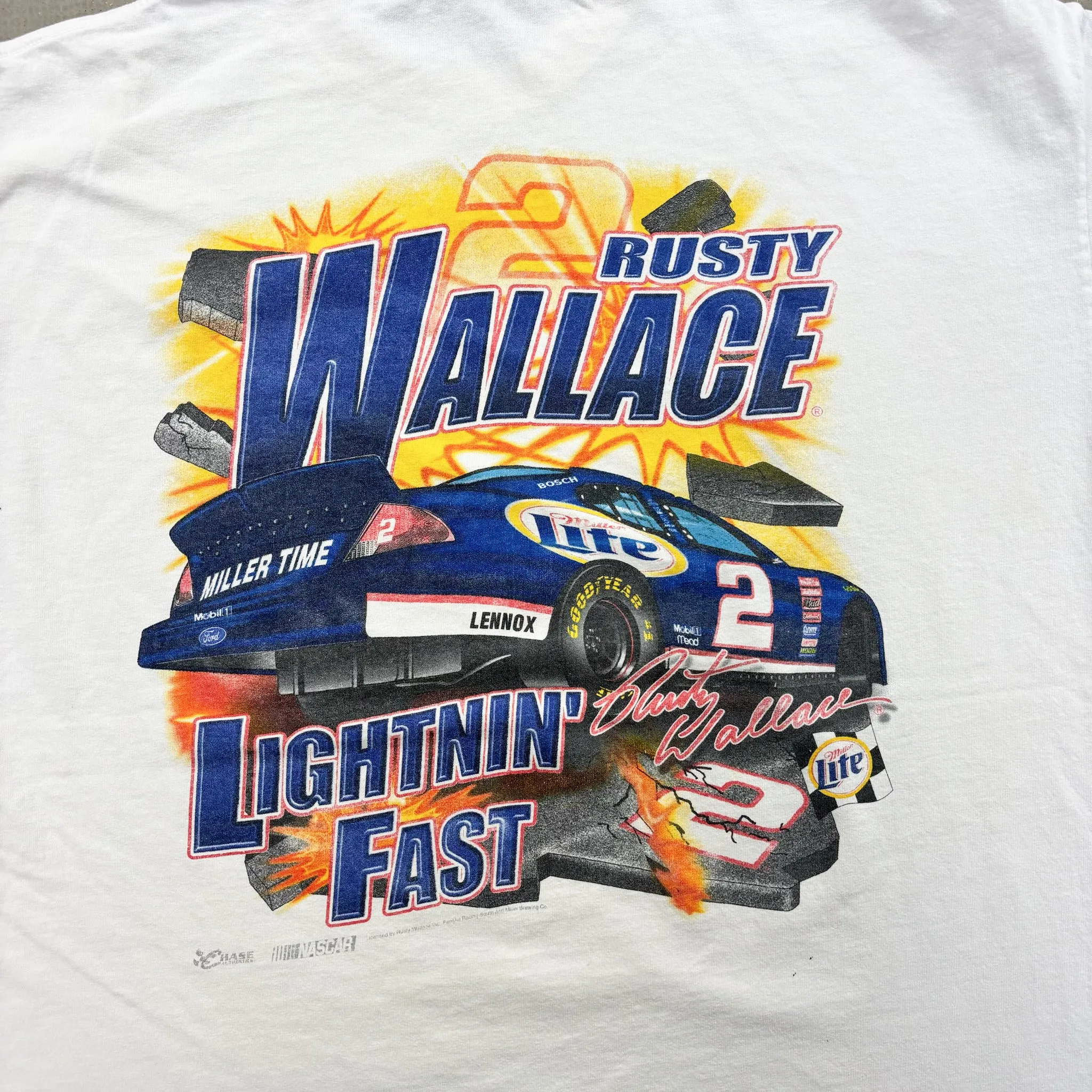 F- Vintage Nascar Rusty Wallace Takin'Em By The Storm Graphic Car Tee sold by HG Vintage product image thumbnail 4