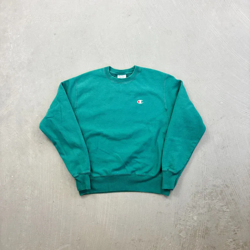 F- Vintage Champion Reverse Weave Green Crewneck made by HG Vintage