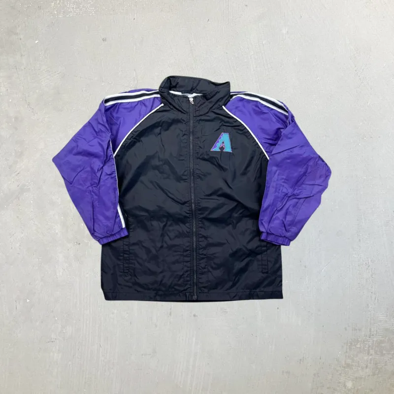 F- Vintage Arizona Diamondbacks MLB Starter Zip Up Windbreaker Jacket made by HG Vintage