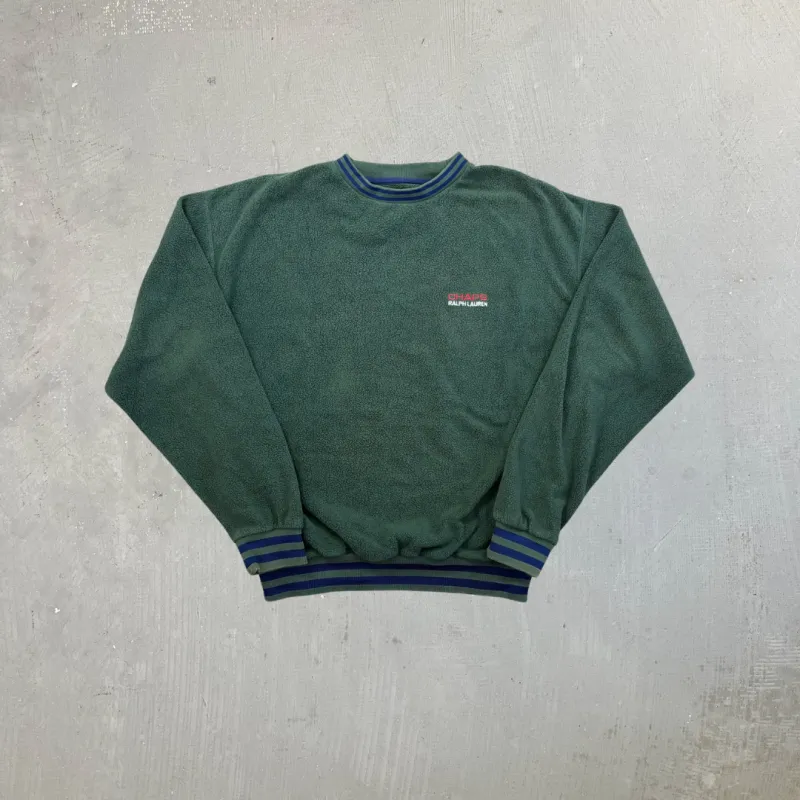 F- Chaps Ralph Lauren Embroidered Text Pullover Polar Fleece sold by HG Vintage