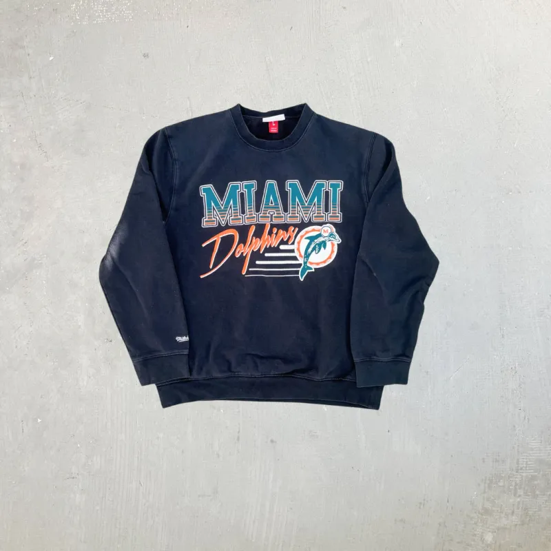 F- Miami Dolphins NFL Mitchell & Ness Graphic Crewneck sold by HG Vintage
