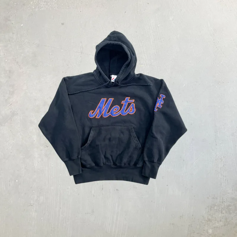 F- New York Mets MLB Majestic Embroidered Logo Hoodie sold by HG Vintage