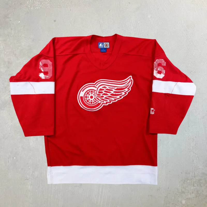 F- Vintage Detroit Red Wings NHL Starter w/ Custom Name Hockey Jersey sold by HG Vintage