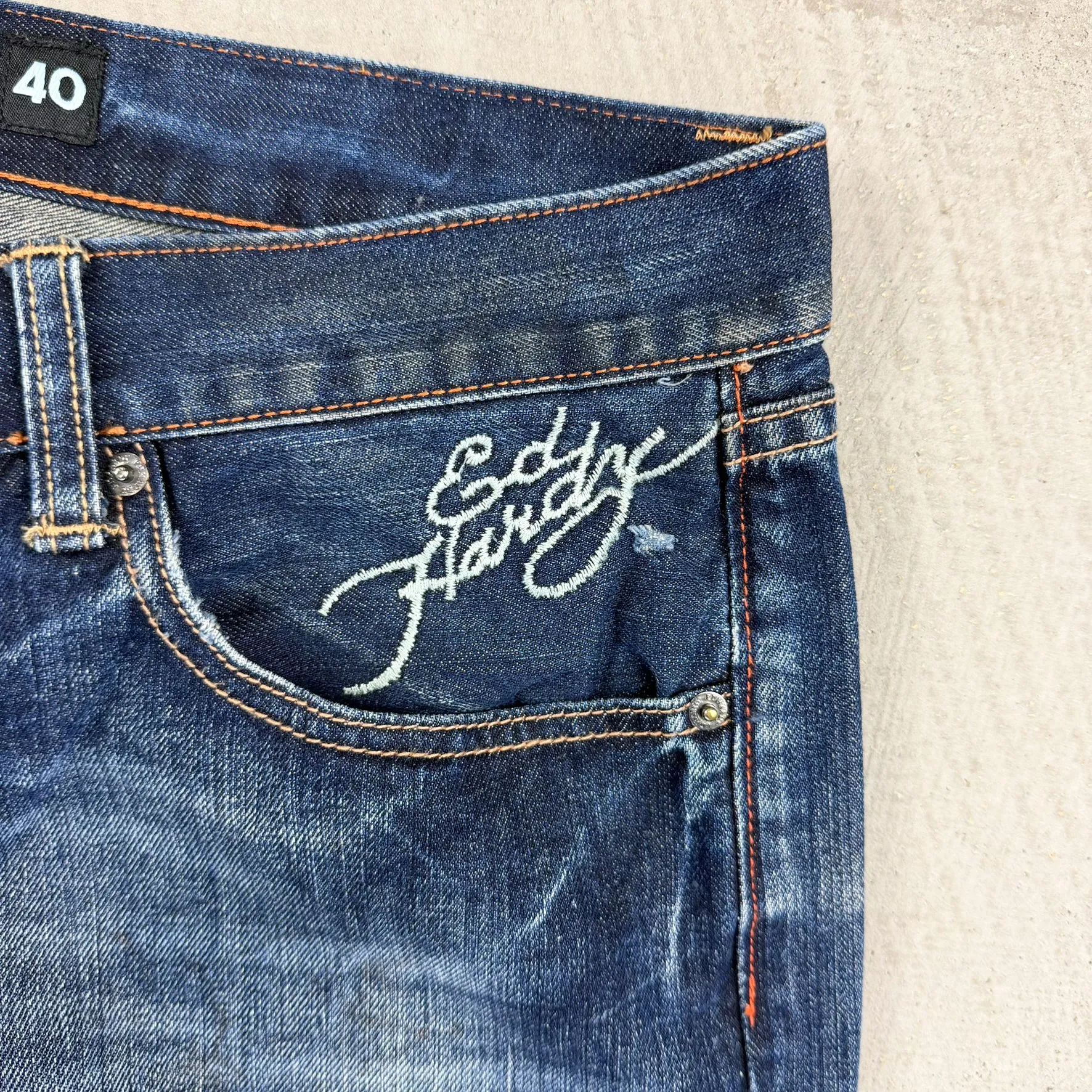 F- Vintage Ed Hardy Snake Eagle & Skull Gems & Text Baggy Jeans sold by HG Vintage product image thumbnail 3