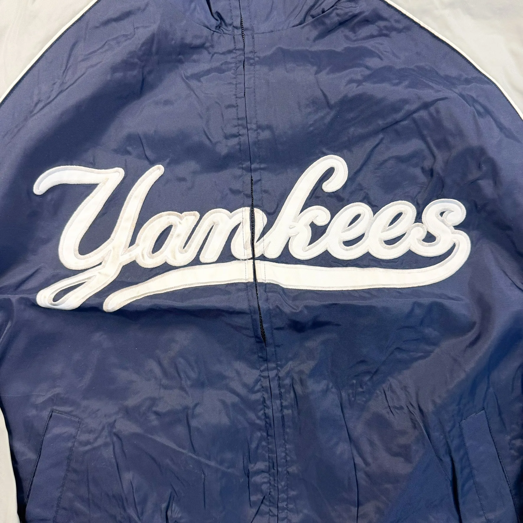 F- Vintage New York Yankees MLB Majestic Text Zip Up Windbreaker sold by HG Vintage product image thumbnail 5