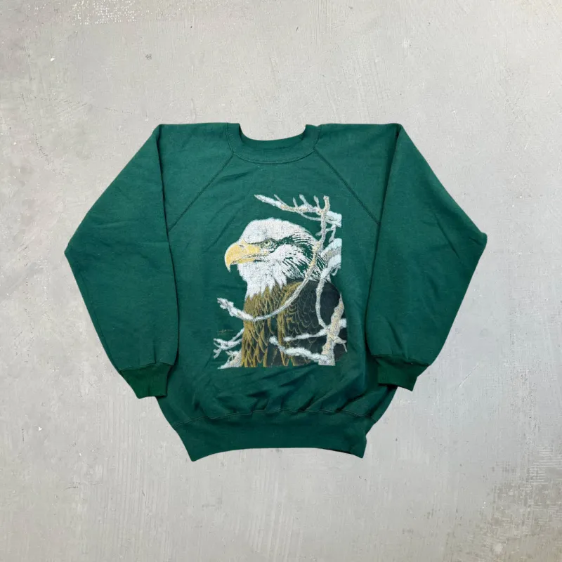 F- Vintage '93 Eagle Print Hanes Active Tag Made In USA Crewneck sold by HG Vintage