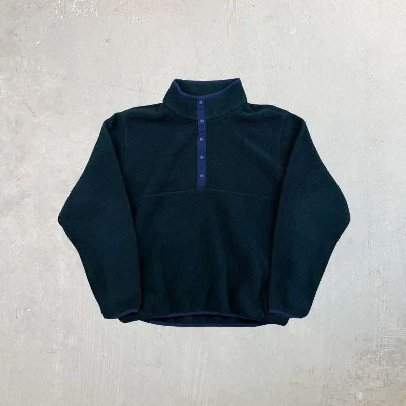F- Vintage LL Bean Quarter Button Green Polar Fleece sold by HG Vintage