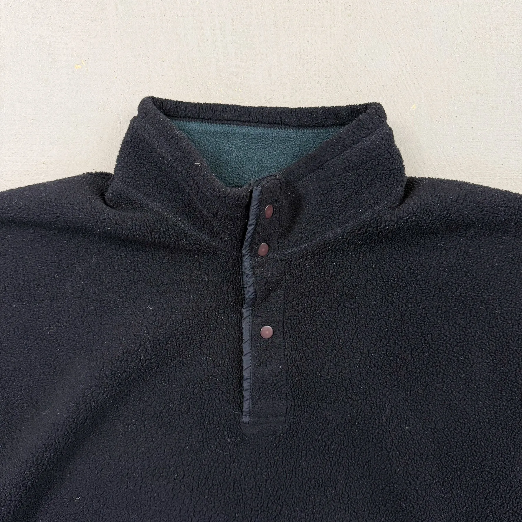 F- Patagonia Quarter Button Black Made In USA Polar Fleece sold by HG Vintage product image thumbnail 3