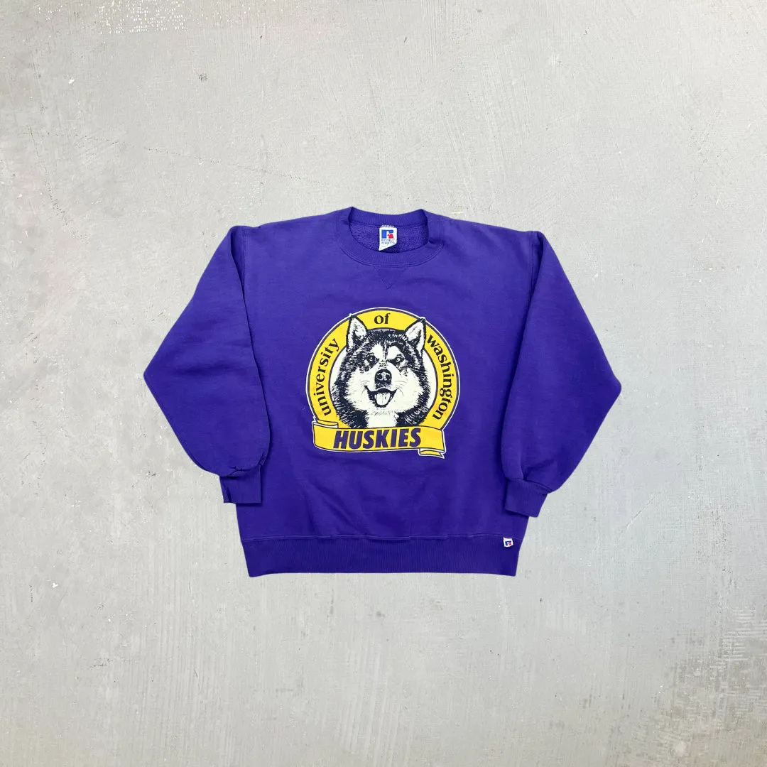 F- Vintage University Of Washington Huskies Russell Athletic Made In USA Crewneck sold by HG Vintage