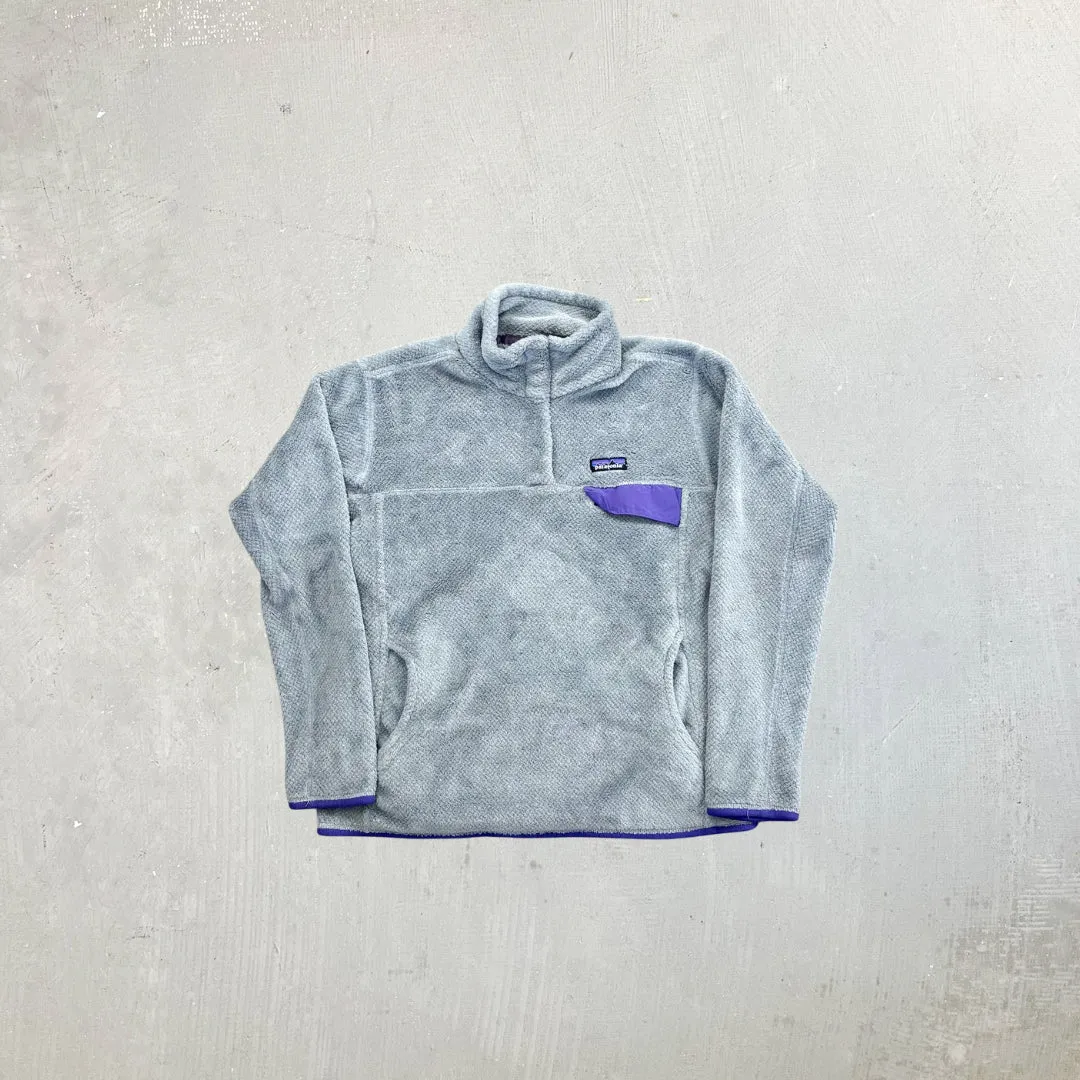 F- Patagonia Quarter Button Grey Polar Fleece sold by HG Vintage