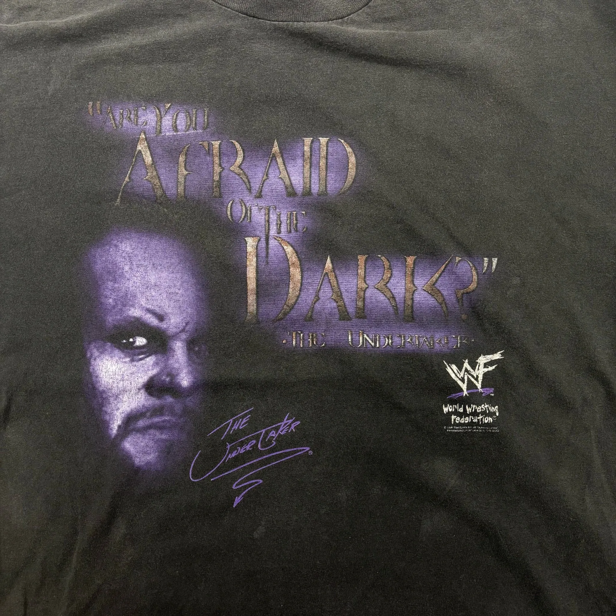 F- Vintage '96 WWE The Undertaker Afraid Of The Dark Picture Tee sold by HG Vintage product image thumbnail 2