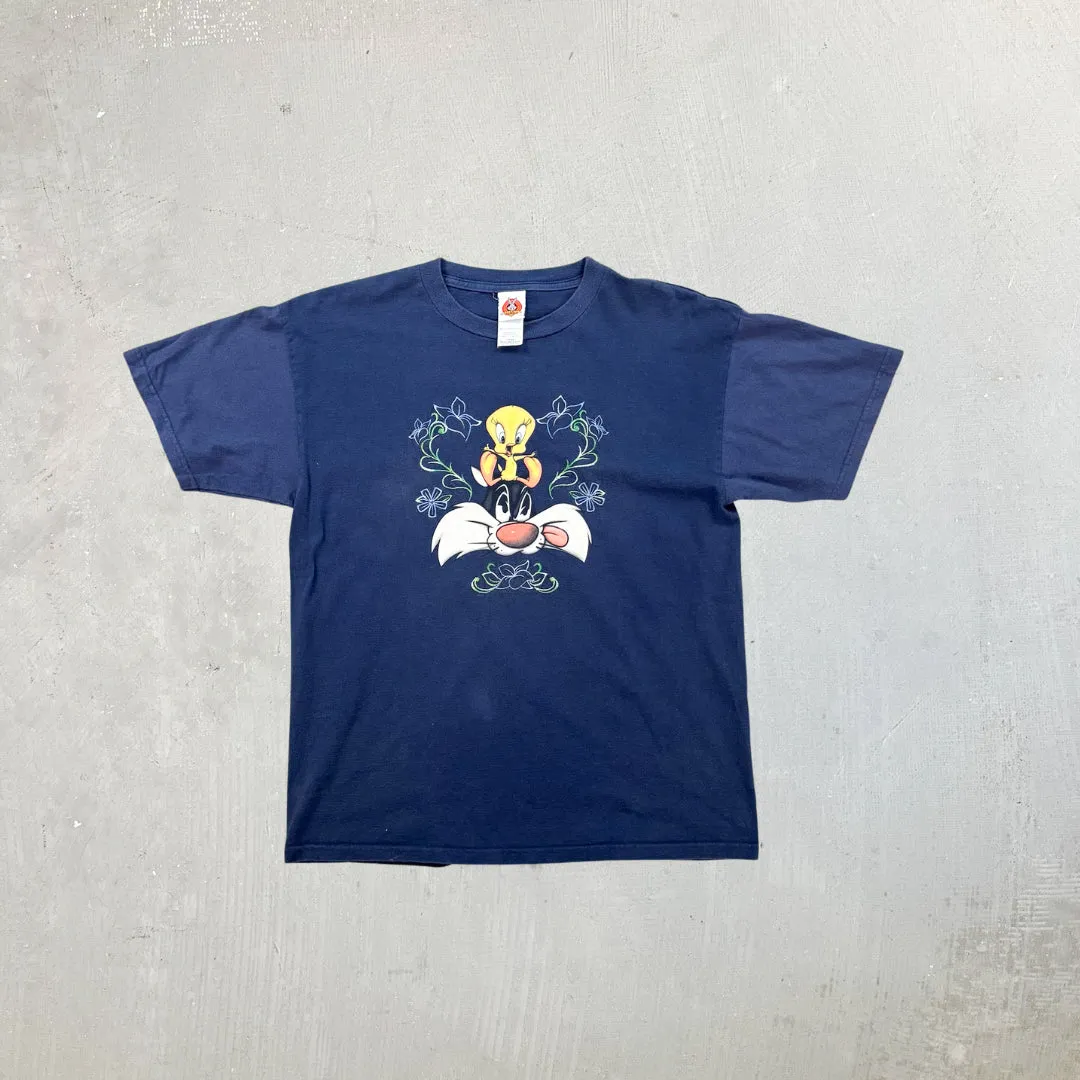 F- Vintage '97 Looney Tunes Sylvester Cat & Tweedy Bird Graphic Tee sold by HG Vintage