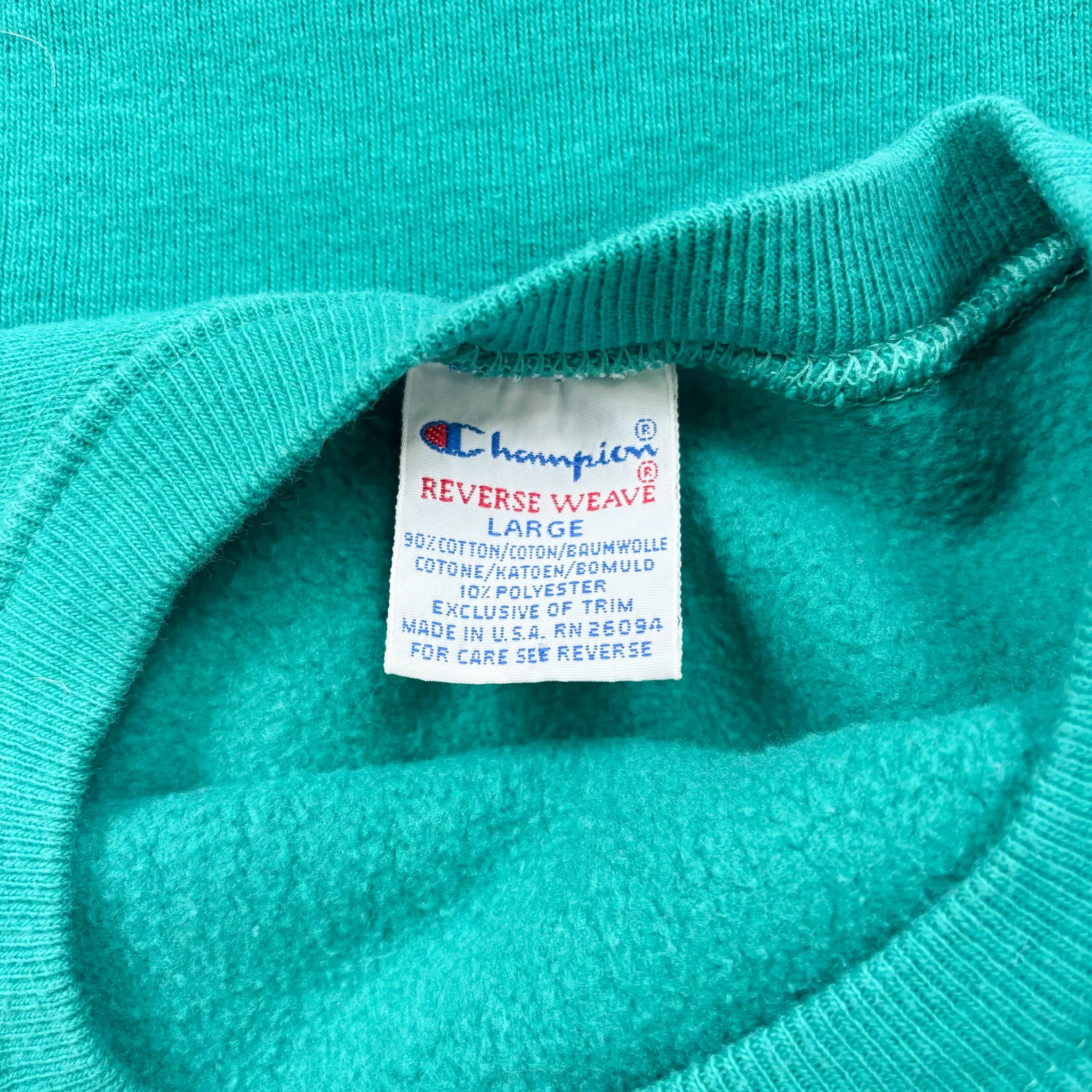 F- Vintage Champion Reverse Weave Made In USA Teal Crewneck sold by HG Vintage product image thumbnail 3