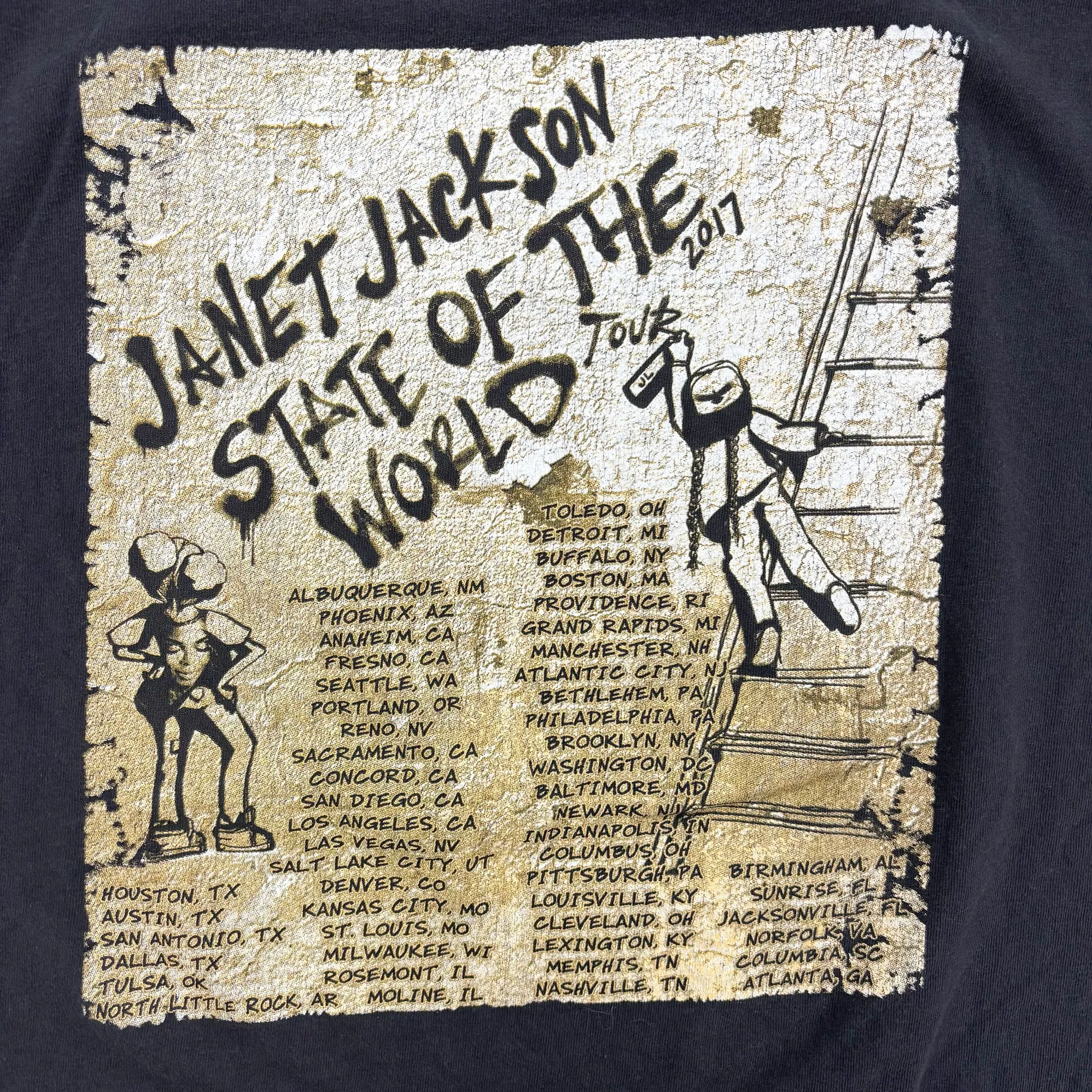 F- '17 Janet Jackson State Of The World Tour Tee sold by HG Vintage product image thumbnail 4