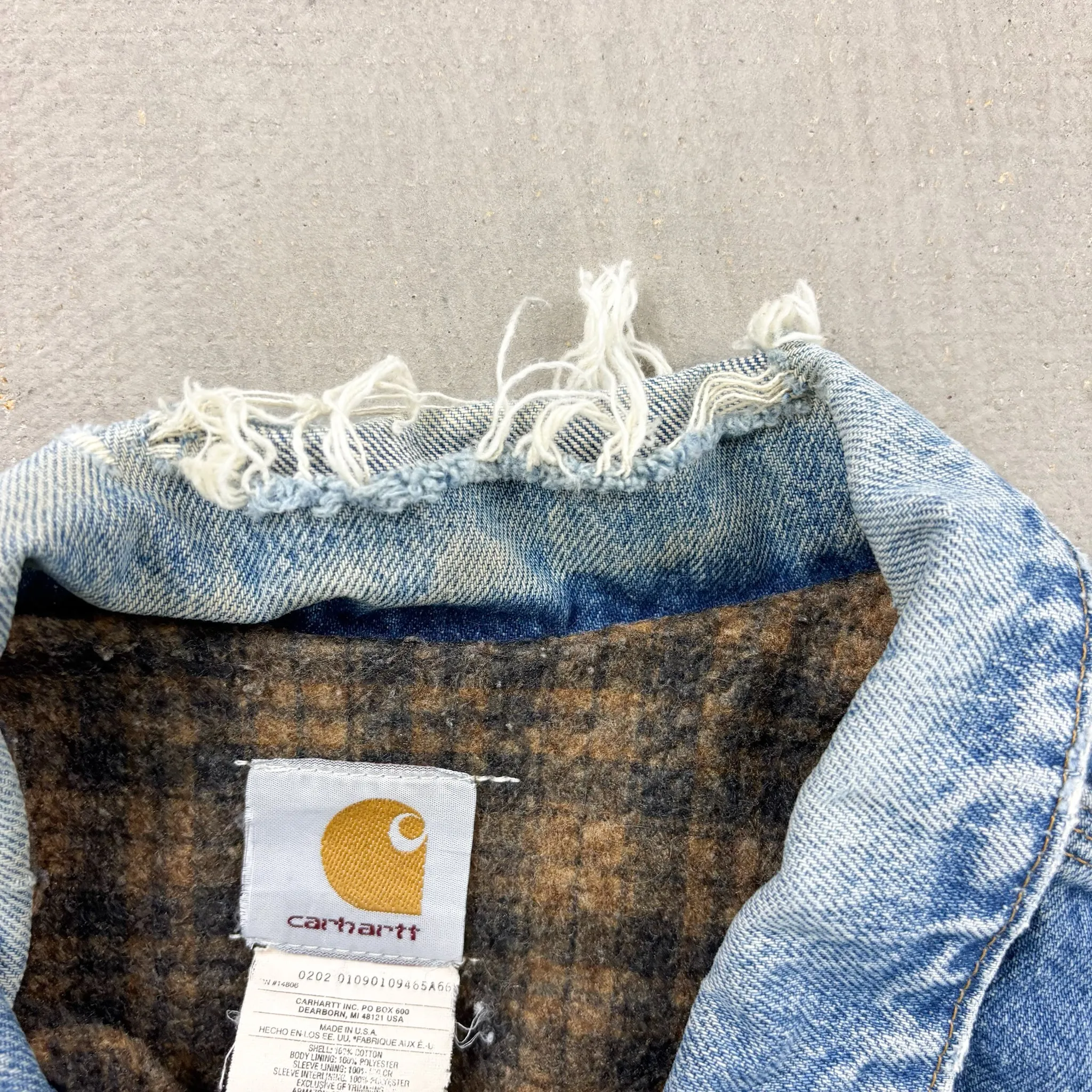 F- Vintage Carhartt Blanket Lined Made In USA Denim Jacket sold by HG Vintage product image thumbnail 4