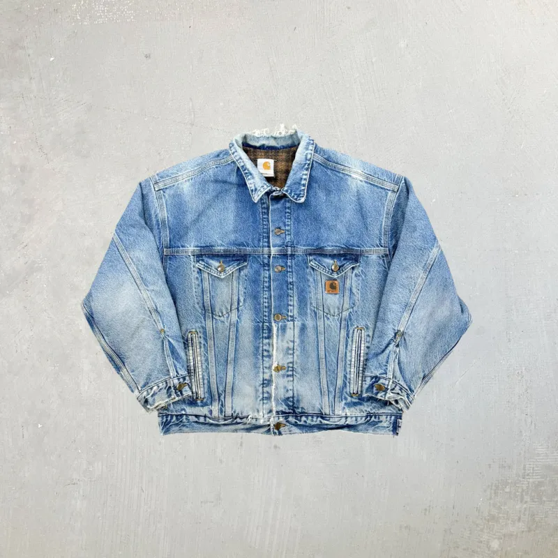 F- Vintage Carhartt Blanket Lined Made In USA Denim Jacket sold by HG Vintage