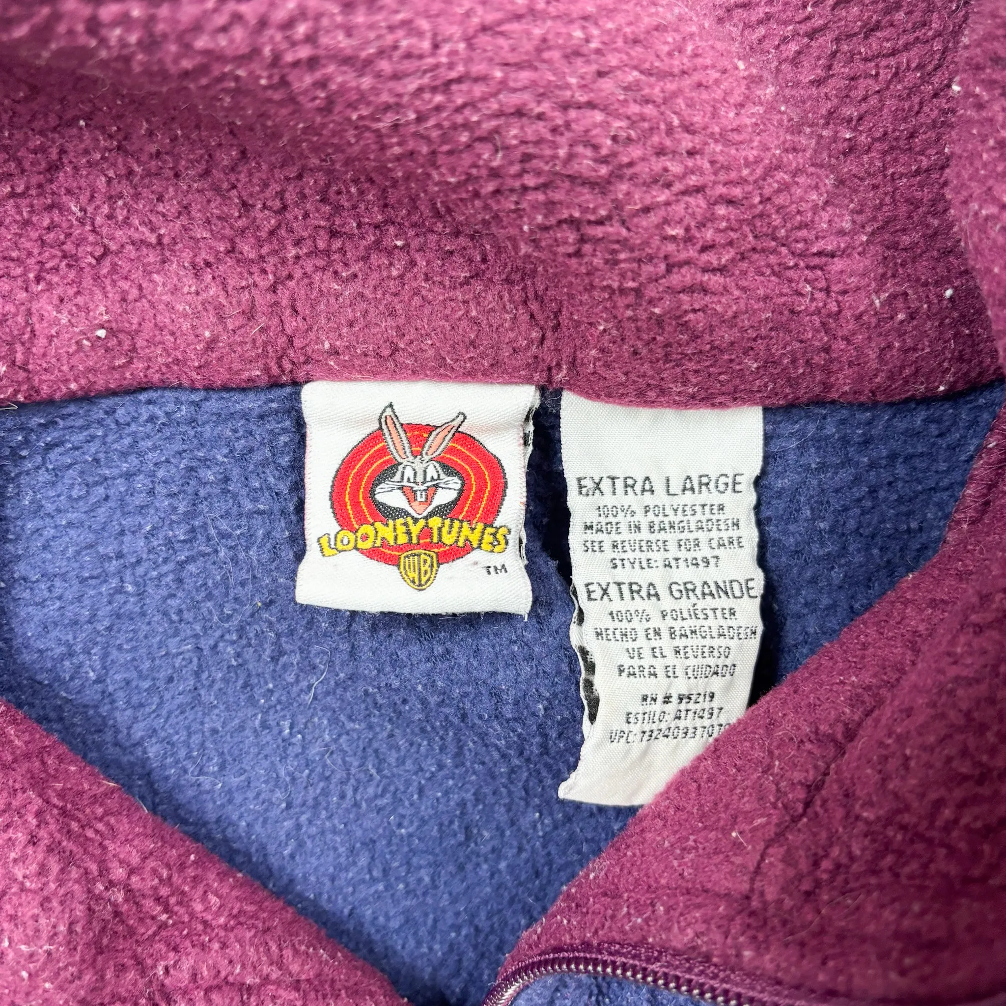 F- Vintage Looney Tunes Tweedy Bird Embroidered Quarter Zip Polar Fleece sold by HG Vintage product image thumbnail 2