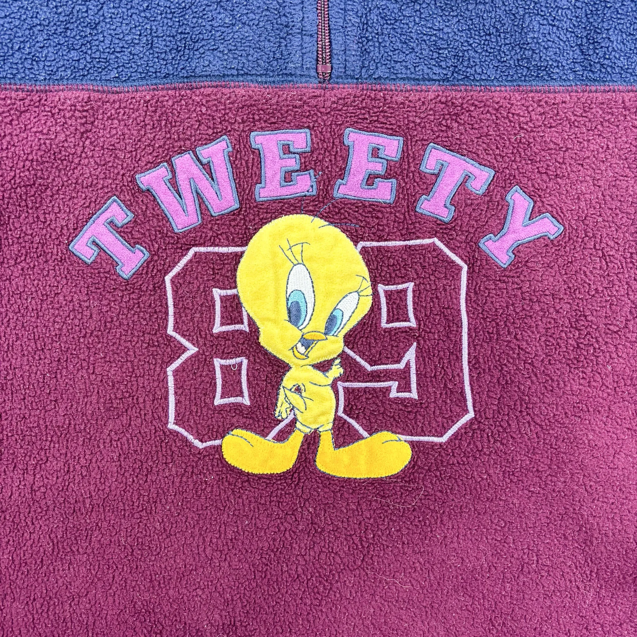 F- Vintage Looney Tunes Tweedy Bird Embroidered Quarter Zip Polar Fleece sold by HG Vintage product image thumbnail 3