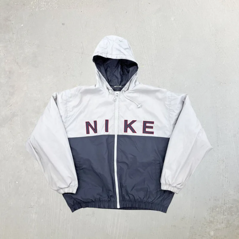 F- Vintage 90s Nike Embroidered Text Zip Up Winter Jacket made by HG Vintage