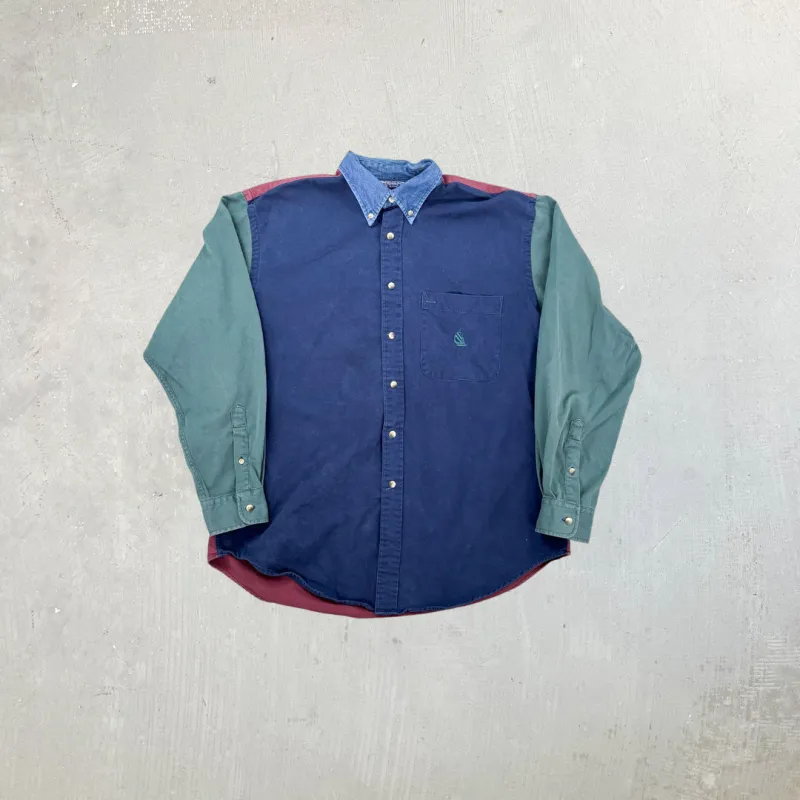 F- Vintage Nautica Color Block Button Down Shirt sold by HG Vintage