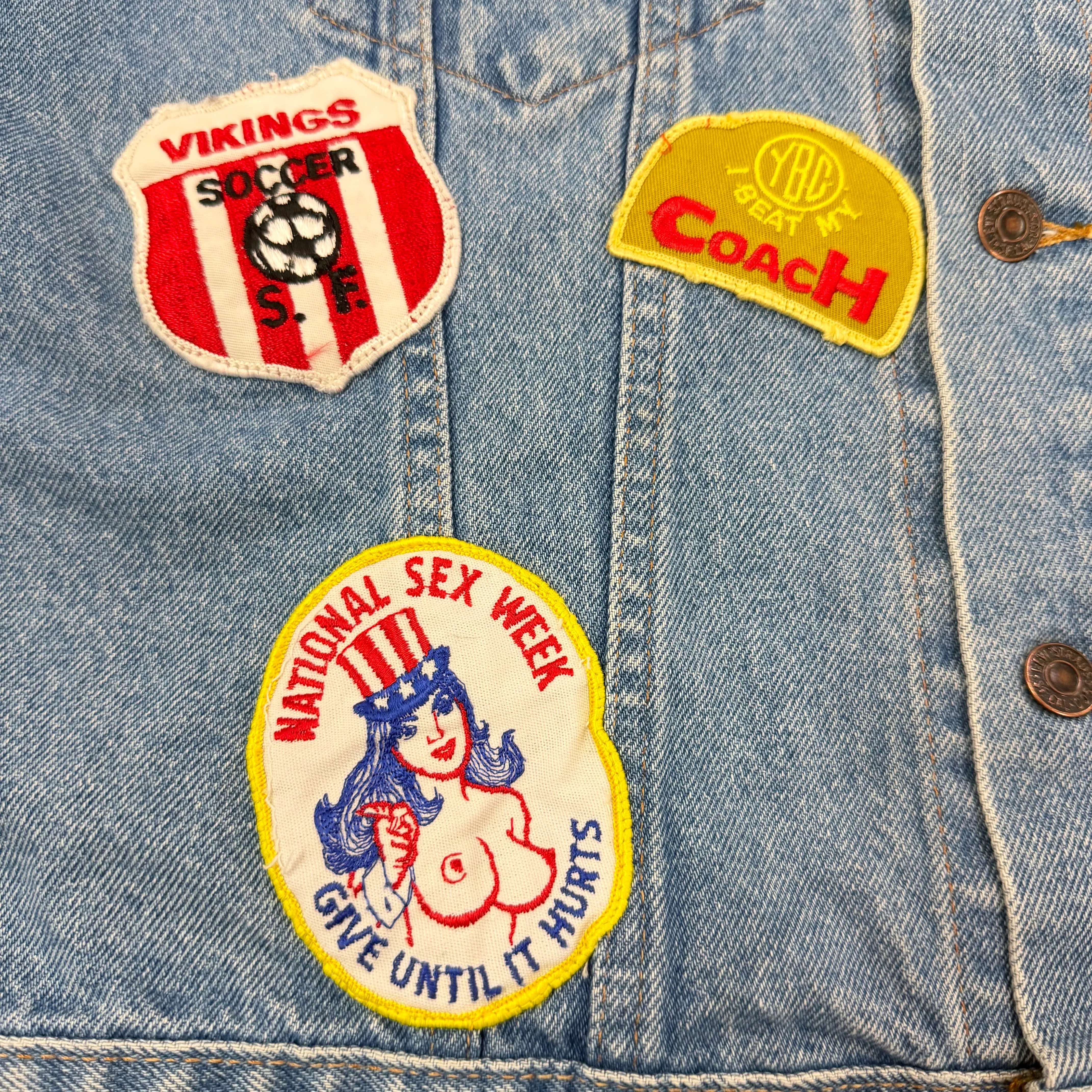 F- HOM Levi's Patches Reworked Denim Jacket sold by HG Vintage product image thumbnail 3