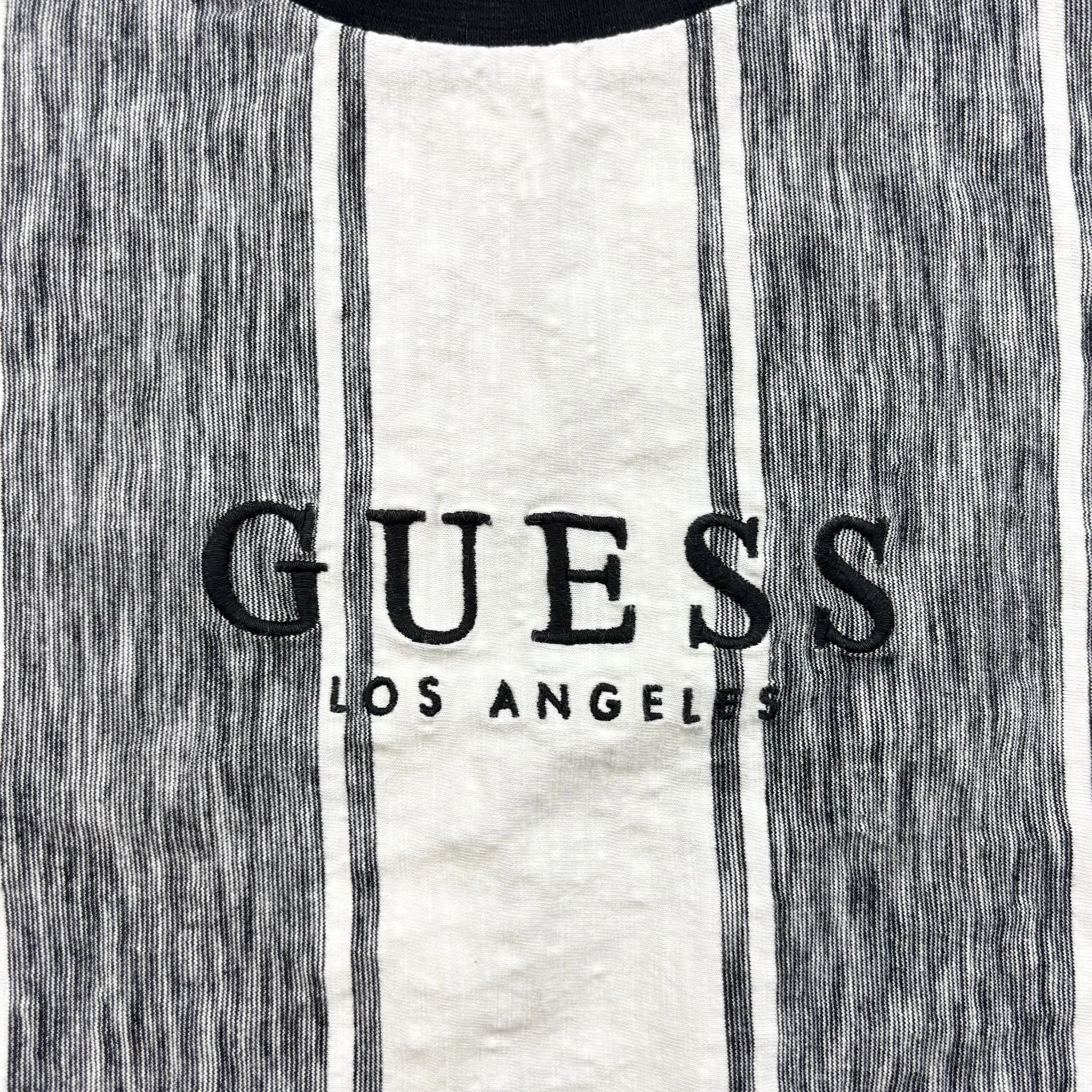 F- Vintage Guess Los Angeles Embroidered Text Stripped Tee sold by HG Vintage product image thumbnail 2