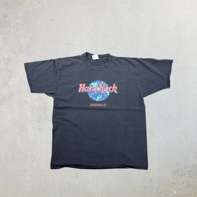 F- Vintage Hard Rock Cafe Nashville Earth Logo Graphic Made In USA Tee sold by HG Vintage