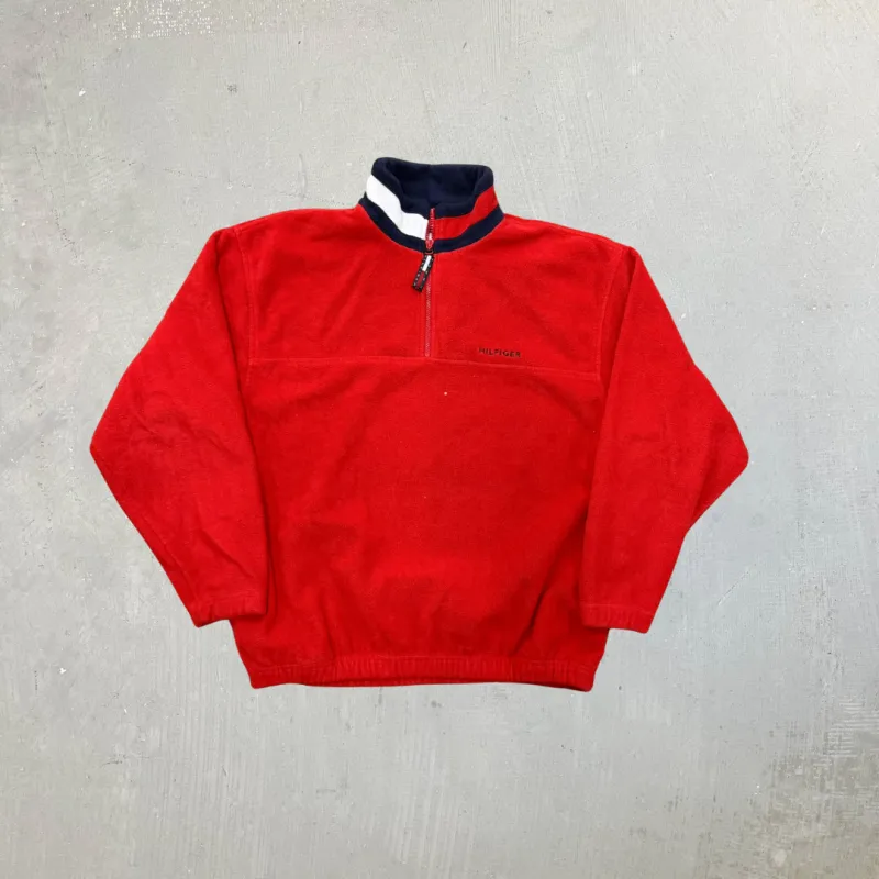 F- Vintage Tommy Hilfiger Embroidered Text Quarter Zip Polar Fleece sold by HG Vintage
