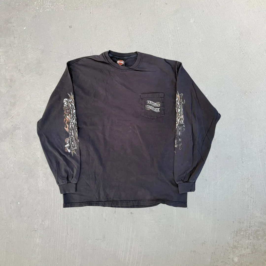 F- Vintage '06 Harley Davidson Peterborough Ont Long Sleeve Tee sold by HG Vintage