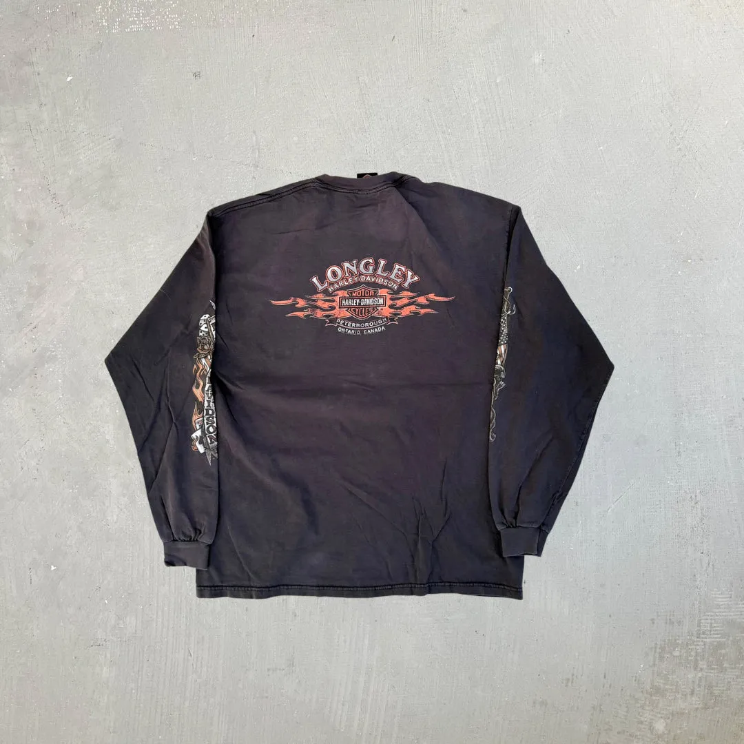 F- Vintage '06 Harley Davidson Peterborough Ont Long Sleeve Tee sold by HG Vintage product image thumbnail 3