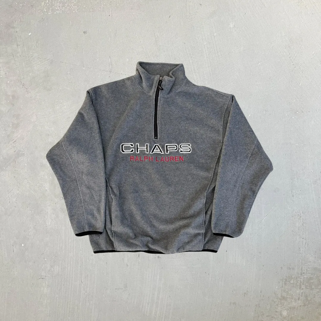 F- Vintage Chaps Ralph Lauren Embroidered Text Quarter Zip Polar Fleece sold by HG Vintage