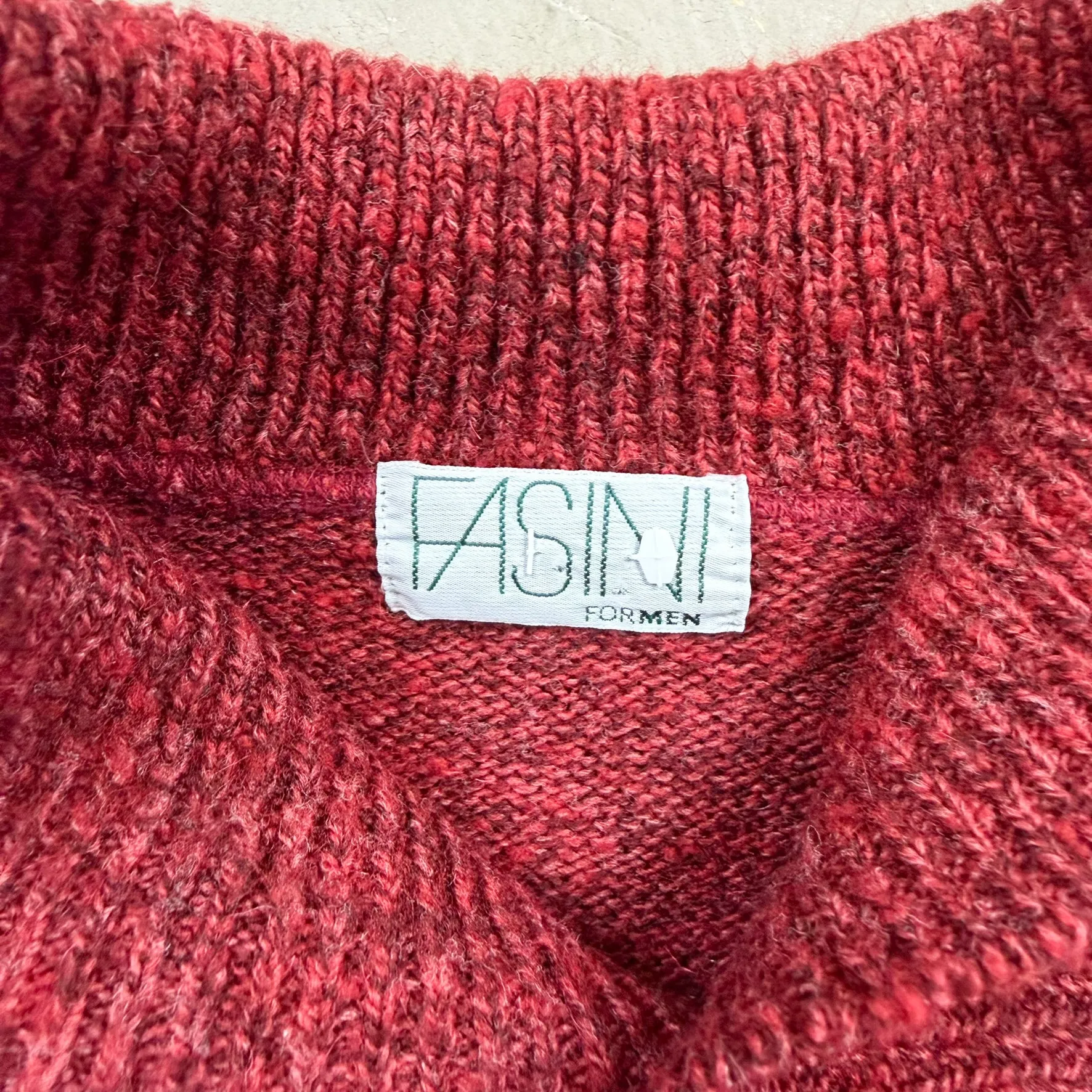 F- Vintage Fasin For Men Red Knit Sweater sold by HG Vintage product image thumbnail 3
