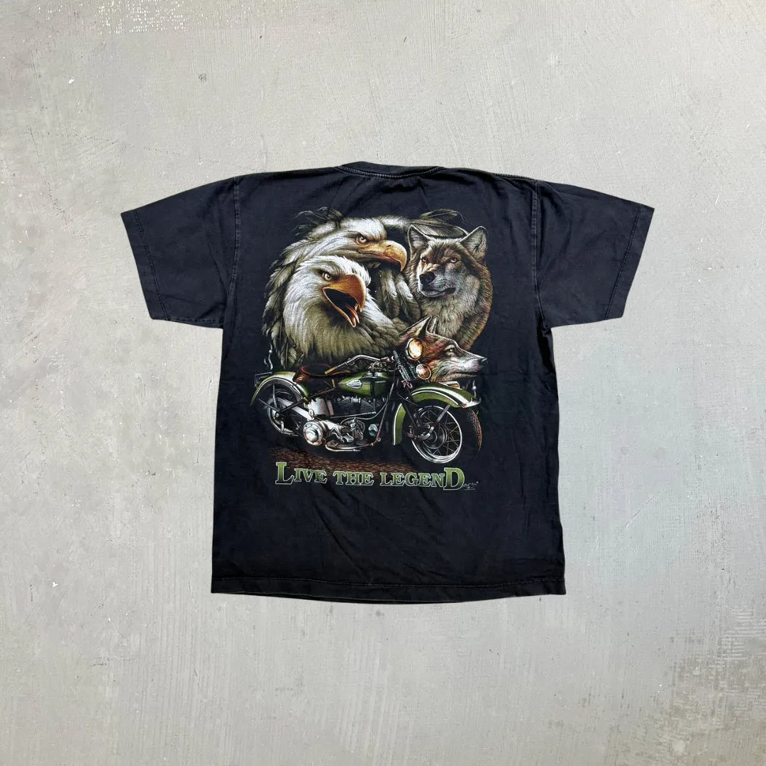 F- Vintage Rock Chang Live The Legend Motorcycle & Animal Tee sold by HG Vintage product image thumbnail 4