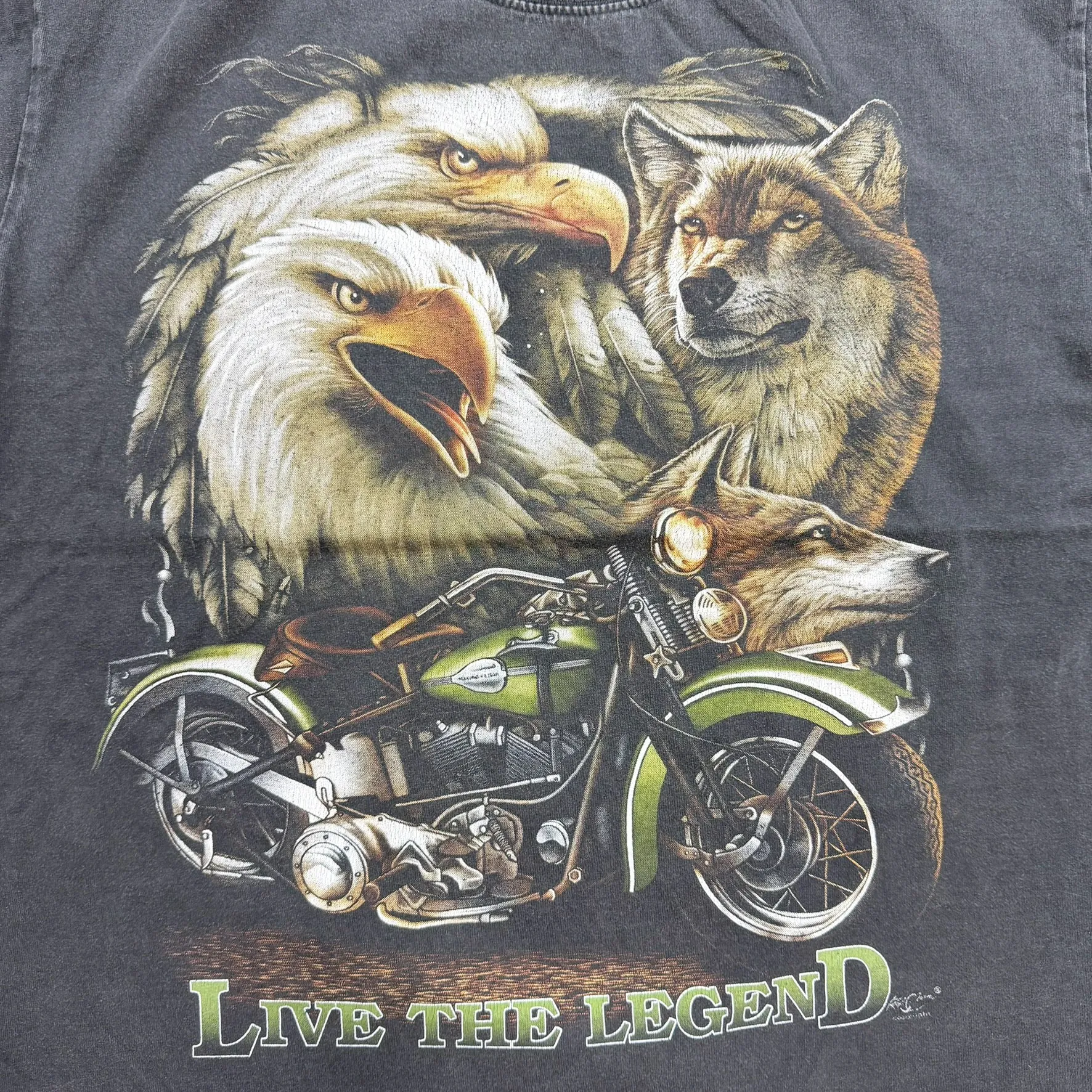 F- Vintage Rock Chang Live The Legend Motorcycle & Animal Tee sold by HG Vintage product image thumbnail 5