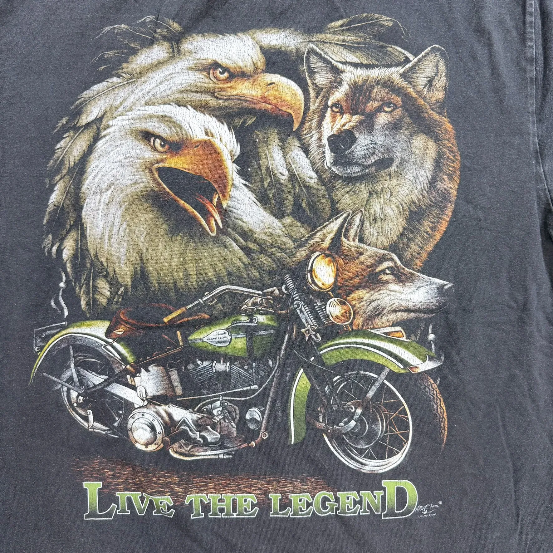 F- Vintage Rock Chang Live The Legend Motorcycle & Animal Tee sold by HG Vintage product image thumbnail 2