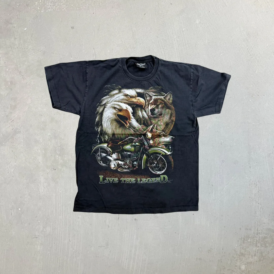 F- Vintage Rock Chang Live The Legend Motorcycle & Animal Tee sold by HG Vintage