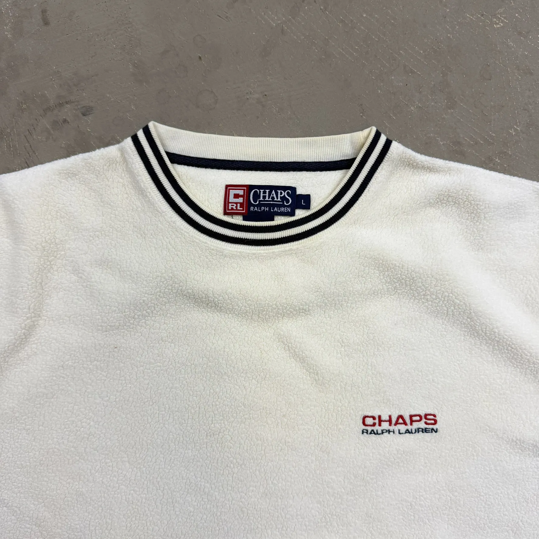 F- Vintage Chaps Ralph Lauren Embroidered Text Polar Fleece Crewneck sold by HG Vintage product image thumbnail 2