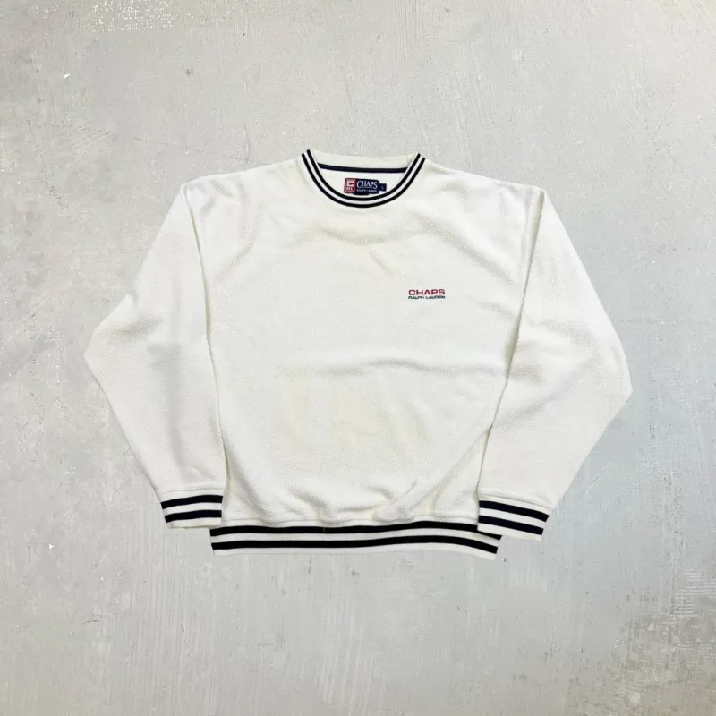 F- Vintage Chaps Ralph Lauren Embroidered Text Polar Fleece Crewneck sold by HG Vintage