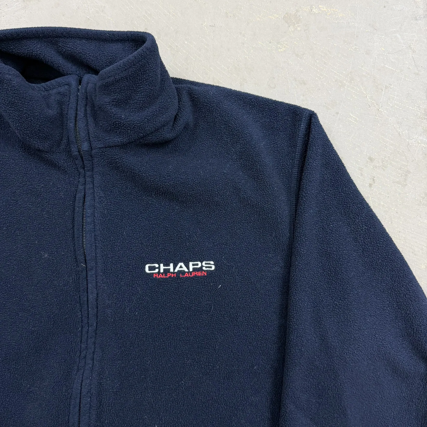 F- Vintage Chaps Ralph Lauren Embroidered Text Zip Up Polar Fleece sold by HG Vintage product image thumbnail 2