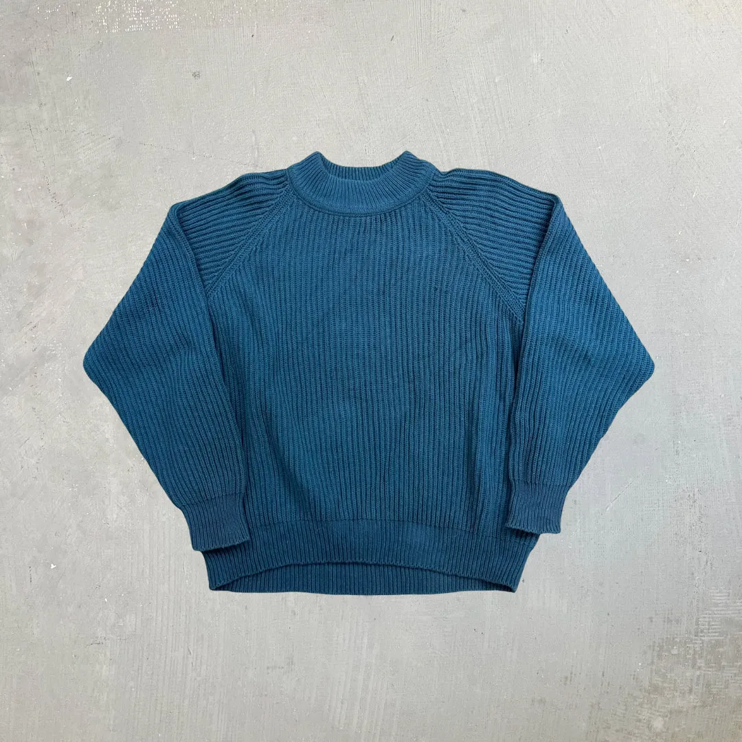 F- Vintage LL Bean Made In USA Teal Knit Sweater sold by HG Vintage