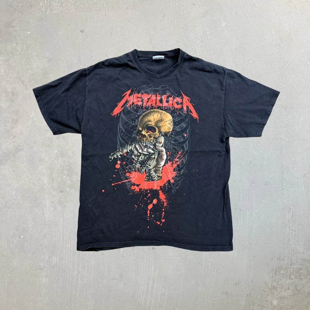F- Vintage Metallica Text & Skeleton Graphic Hanes Heavyweight Tee sold by HG Vintage